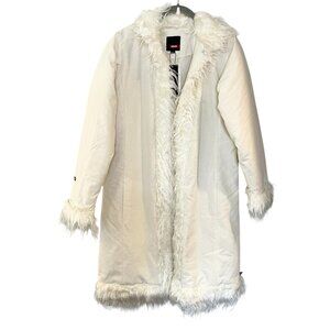 EGR Women's Winter Coat Ivory Penny Lane Y2K 00s Faux Fur Lined Jacket Girls 13